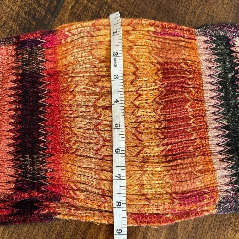 KRISH | Wool Blend Colorful Boho Tole Froissee Zigzag Scarf